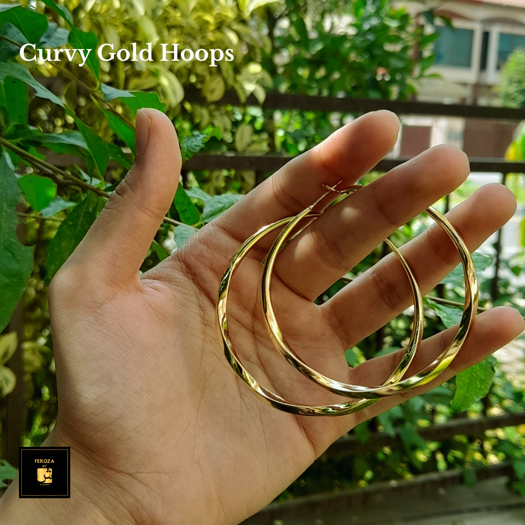 Curvy Gold Hoops