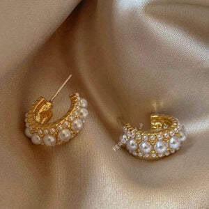 Minimalist Pearl Hoops