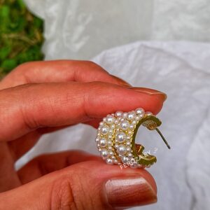 Minimalist Pearl Hoops