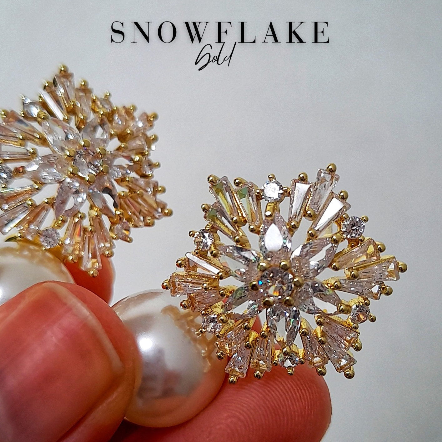 Snowflake Gold Earrings