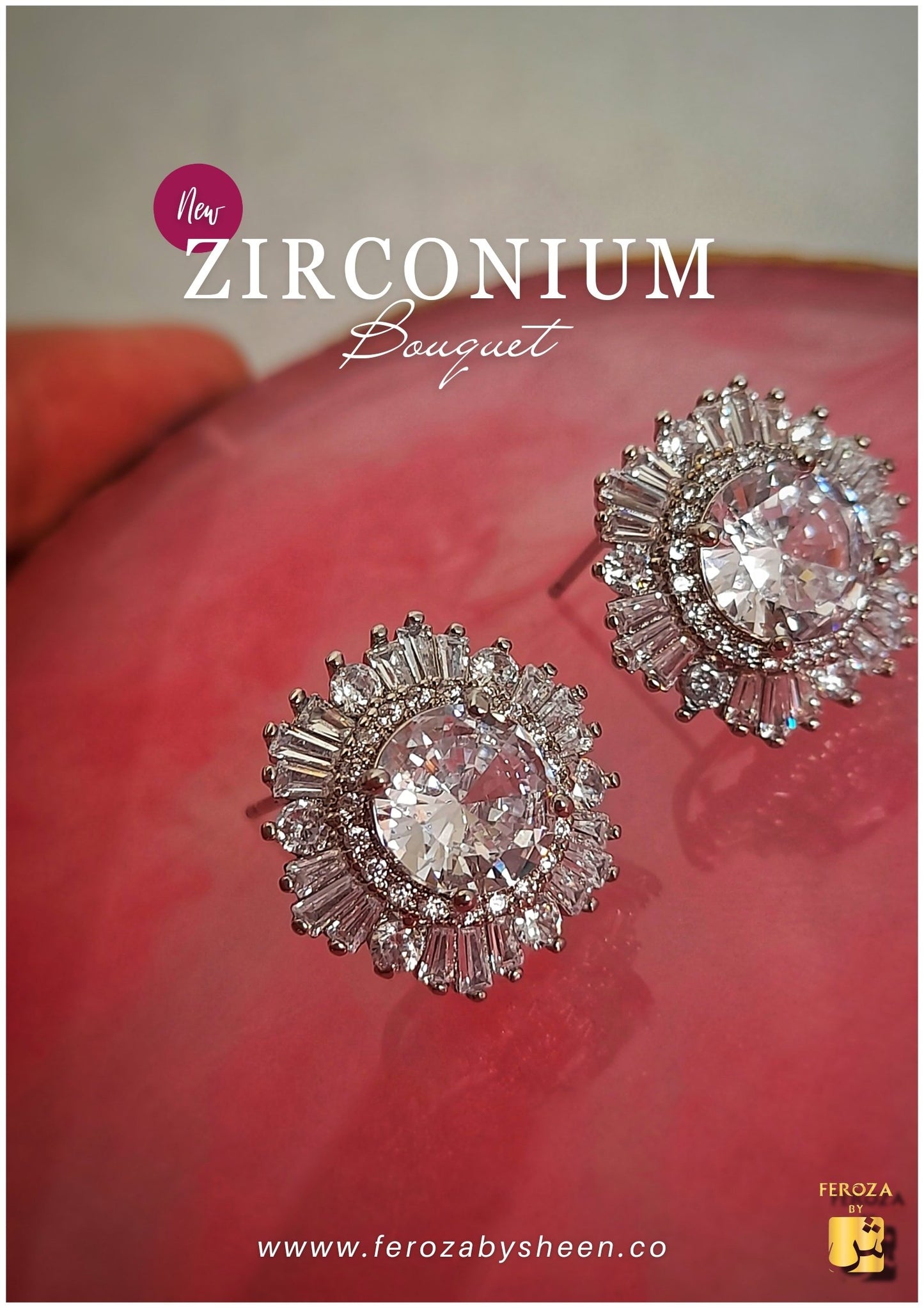 Zirconium Bouquet Earrings