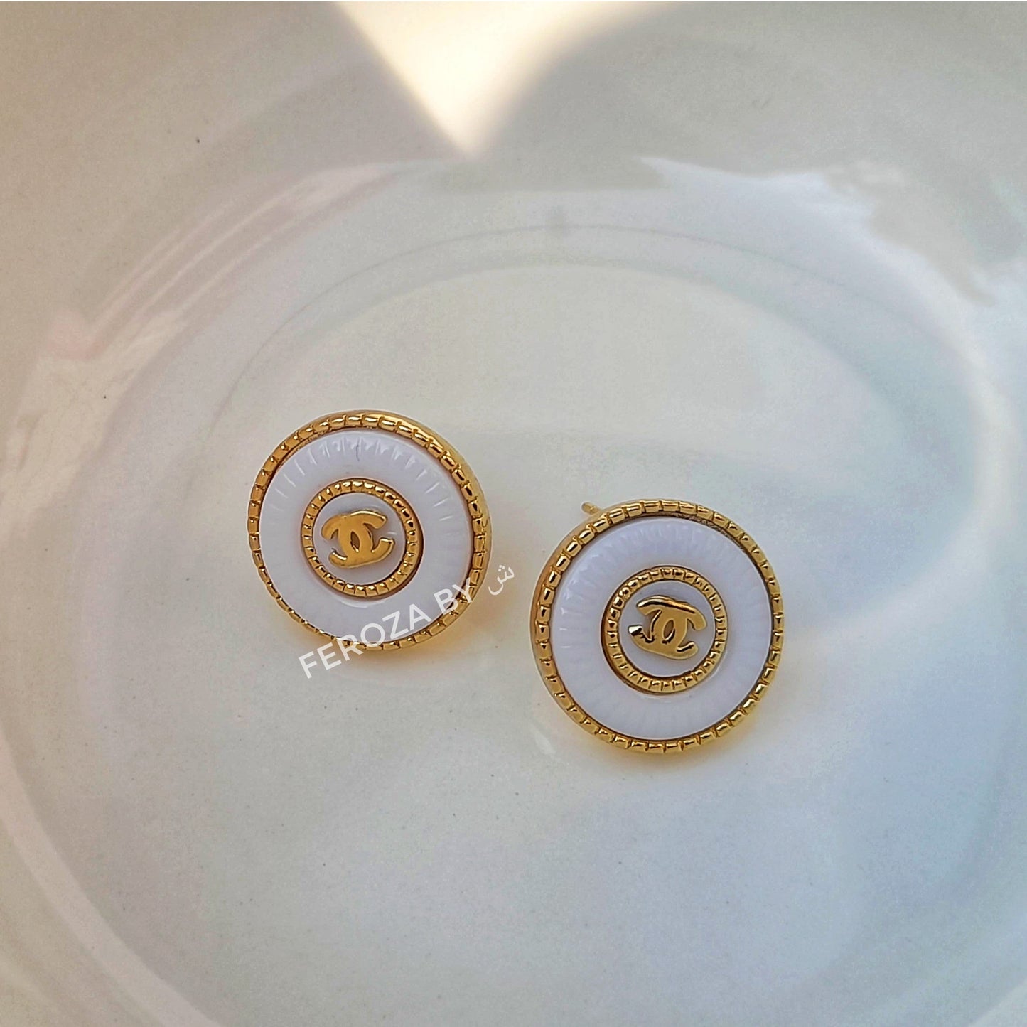 Basic White Earrings