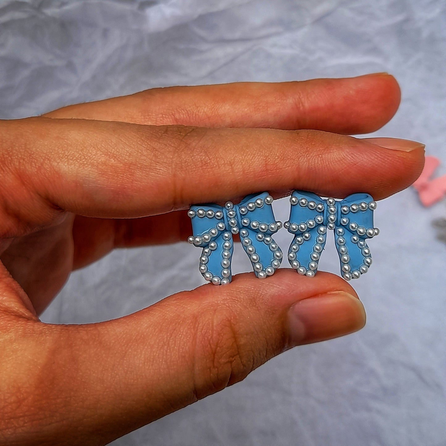 Blue Bow Studs (small) Earrings