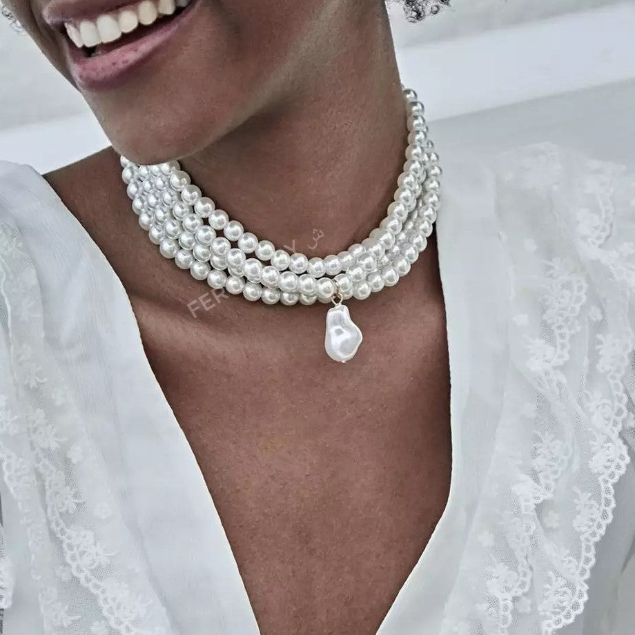 Classic Pearl Choker Necklace