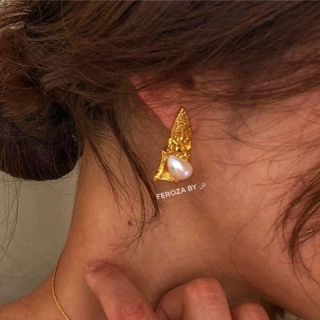 Contrasting French Gold Earrings