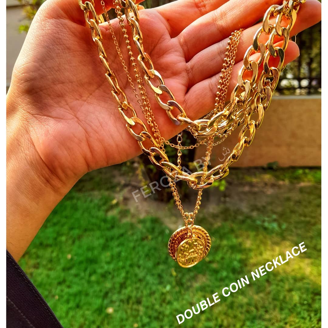 Double Coin Gold Necklace