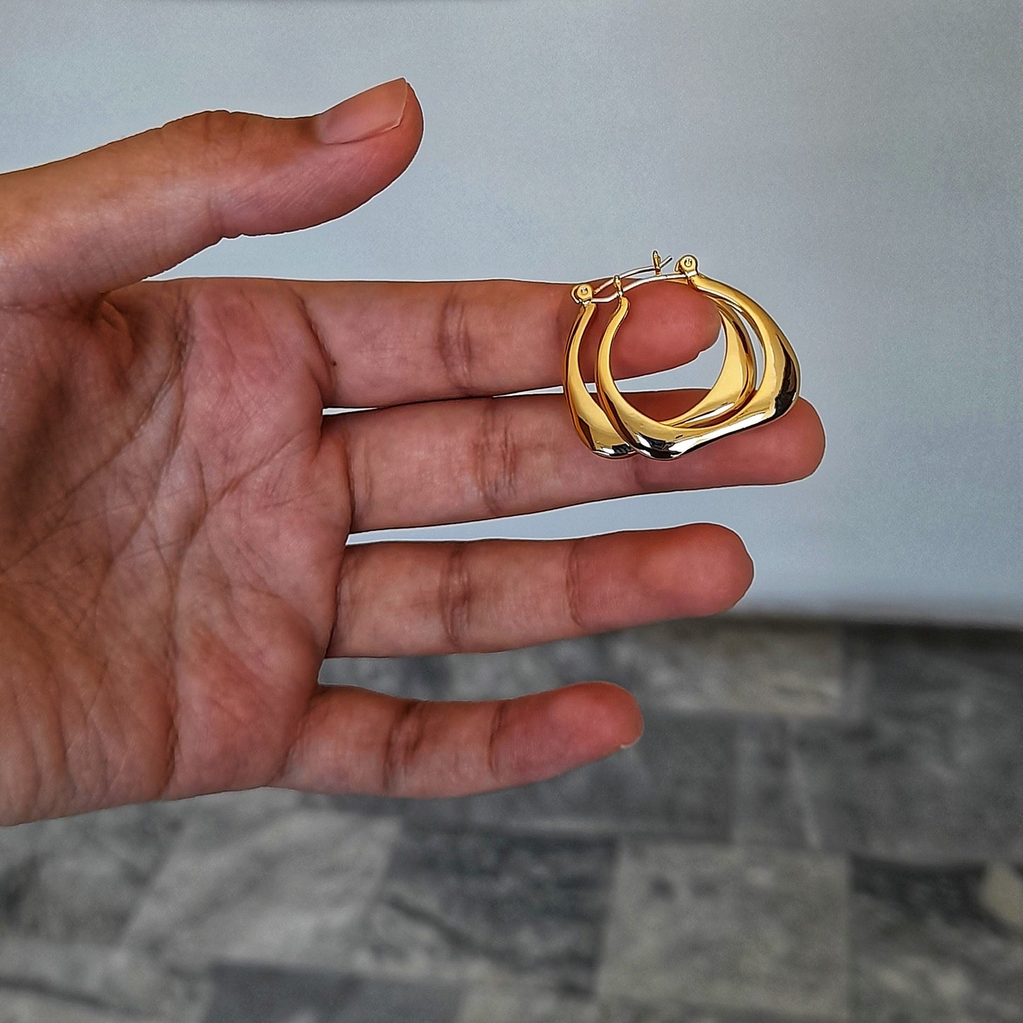 Gold Floating Hoops