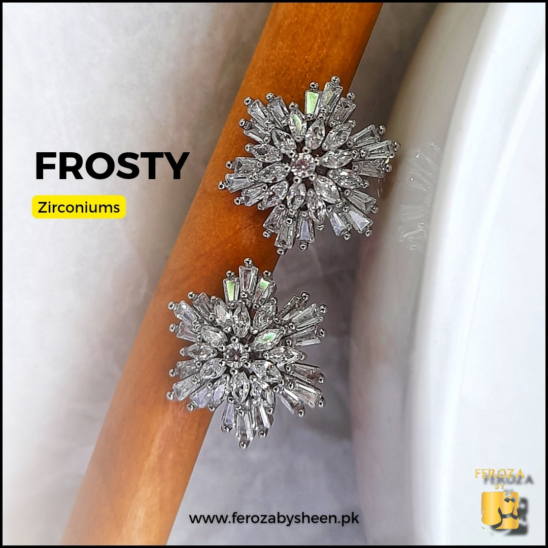 Frosty Zirconium Earrings
