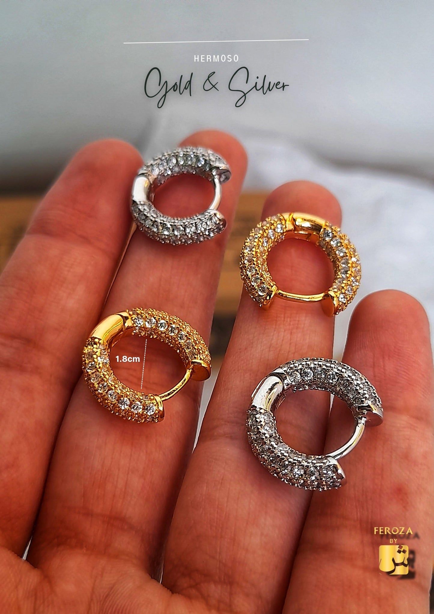 Hermoso Gold and Silver Hoops