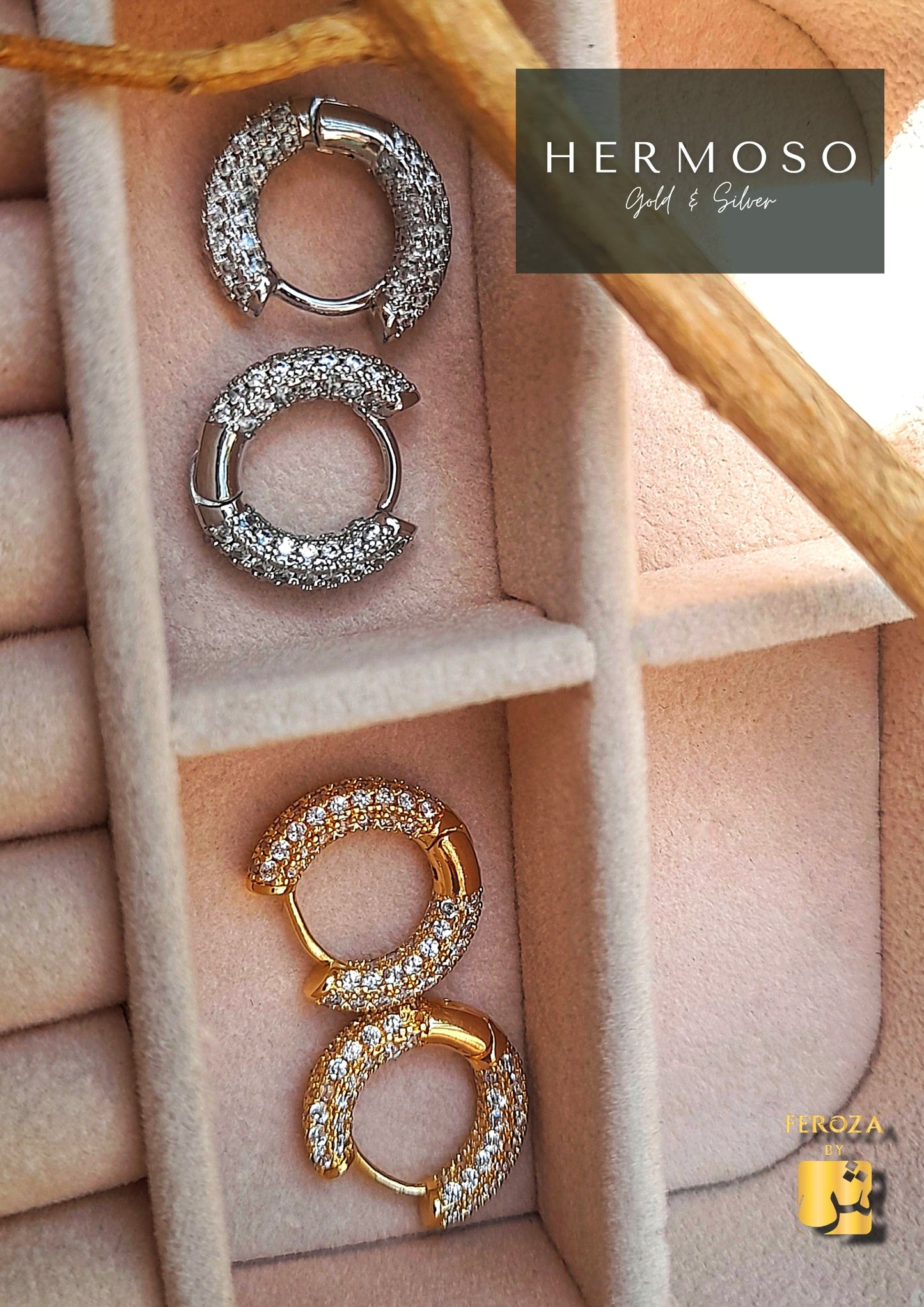 Hermoso Gold and Silver Hoops