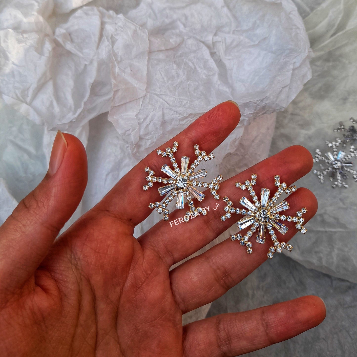 Gold Ice and Silver Ice Earrings