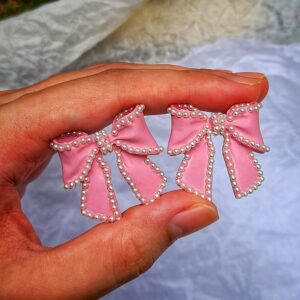 Lavender Bow Earrings (large)