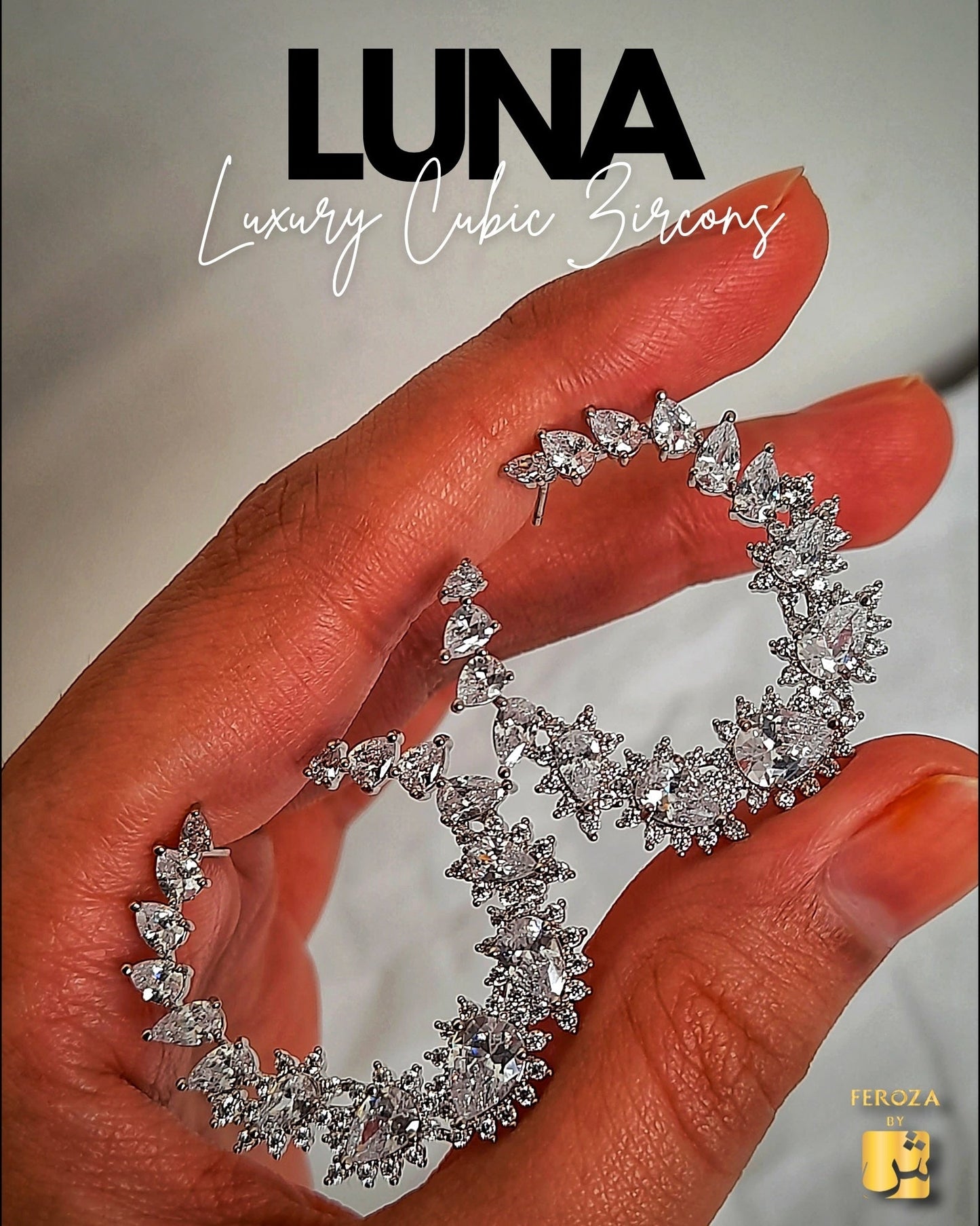 Luna Zircon Earrings (Silver)