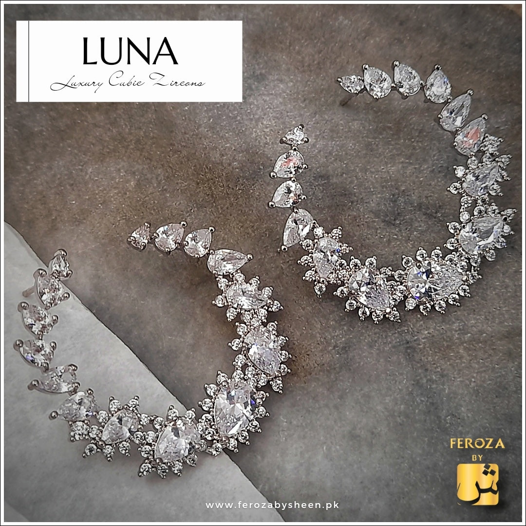 Luna Zircon Earrings (Silver)