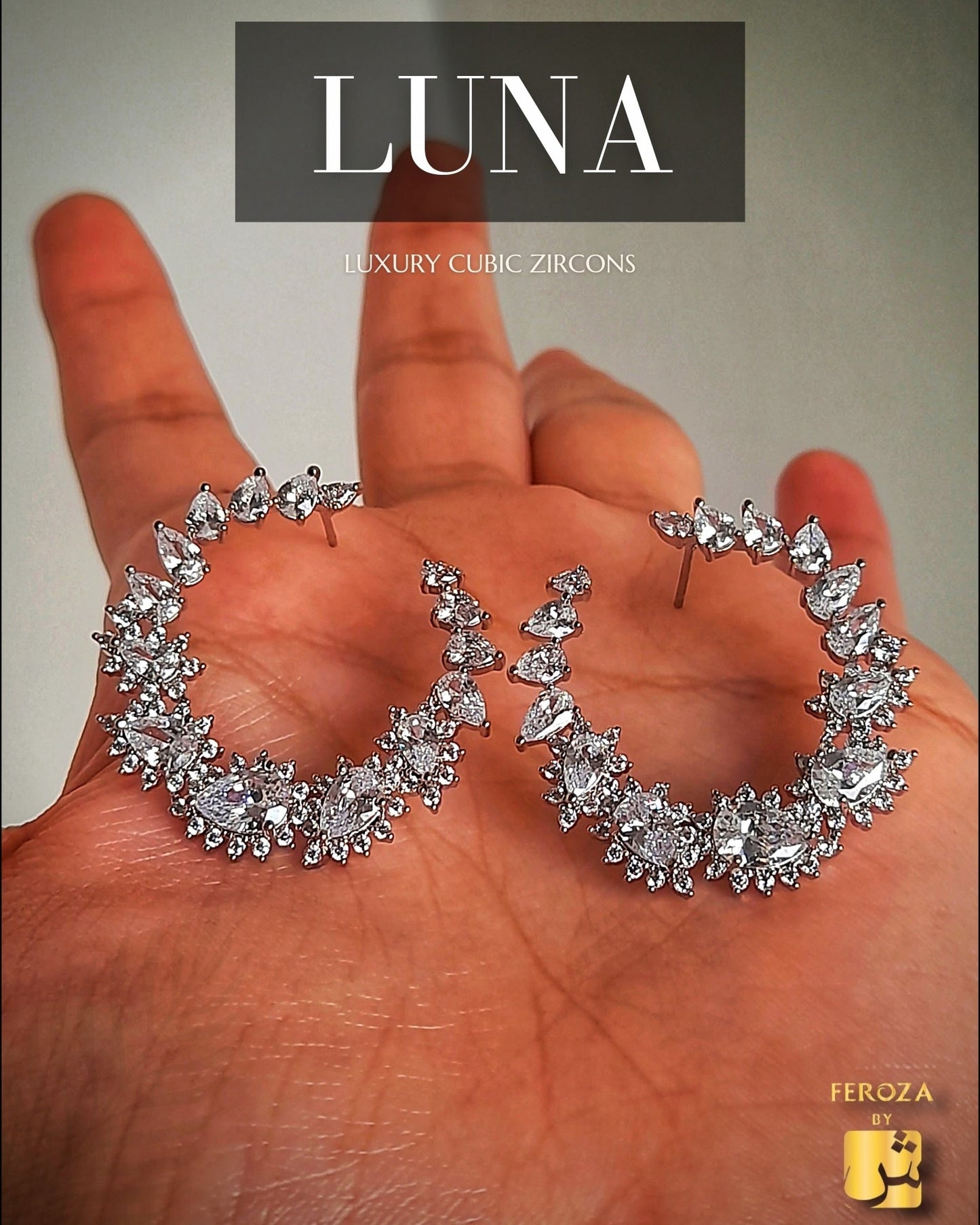 Luna Zircon Earrings (Silver)