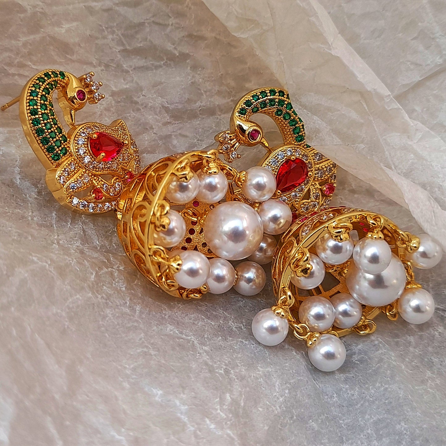 Mor Jhumka Earrings