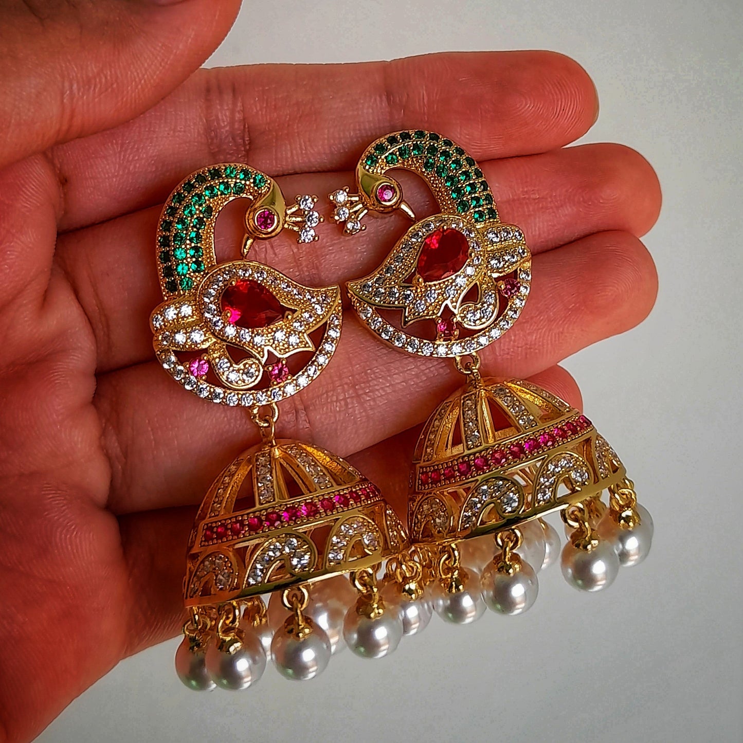 Mor Jhumka Earrings