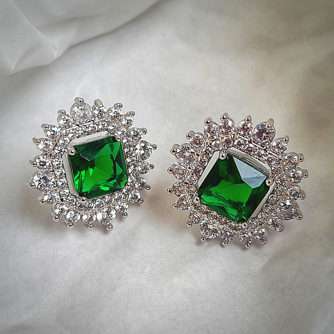 Norah Earrings - Emerald Green