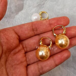 Pearl Globe Earrings - White and Champagne