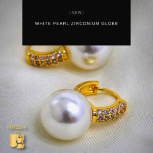 Pearl Zirconium Globe Earrings