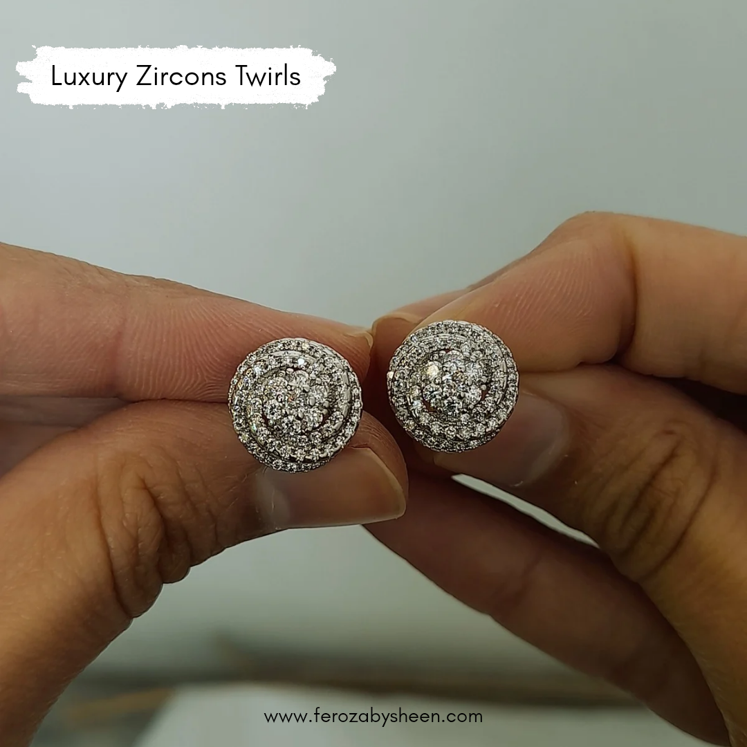 Luxury Zircons Twirls Earrings