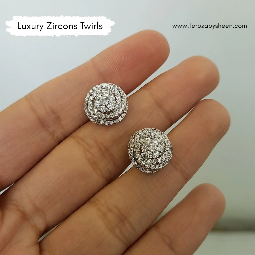 Luxury Zircons Twirls Earrings