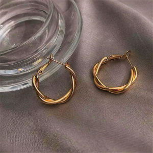 Gold Twist Hoops