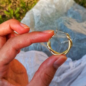 Gold Twist Hoops