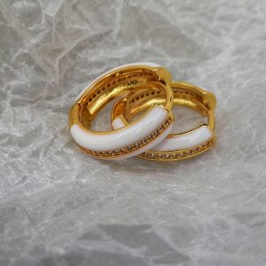 Pure White Zirconium Hoops