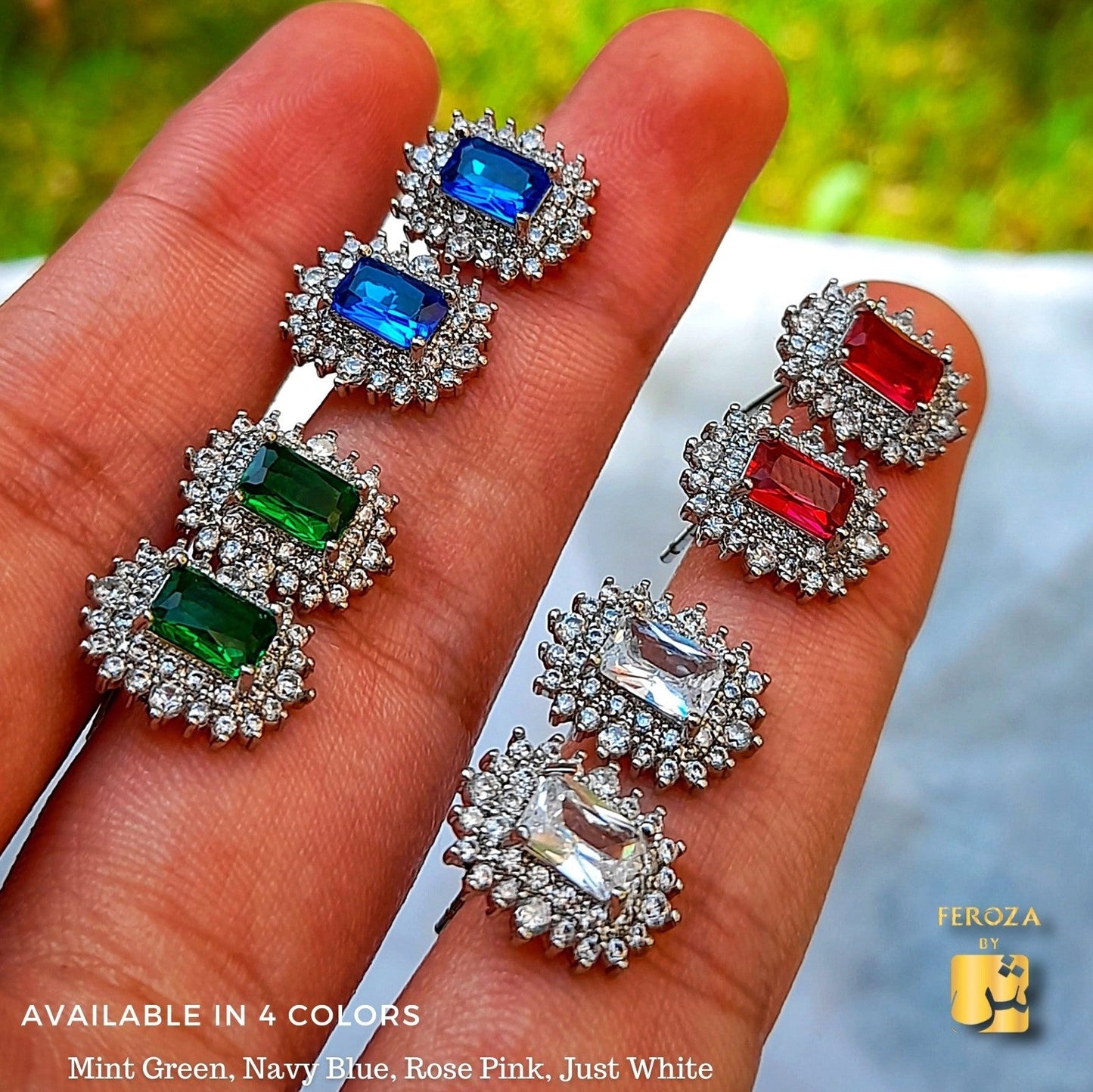 Zirconium Edges Earrings