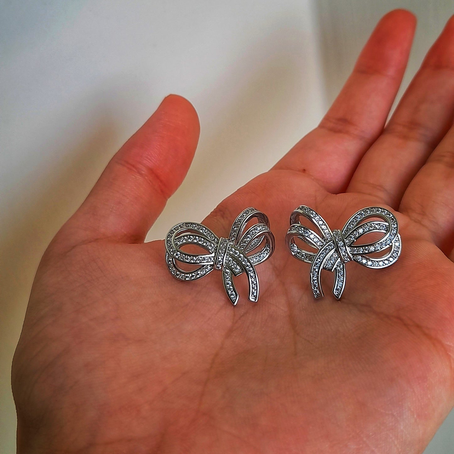 Zirconium Bow Earrings