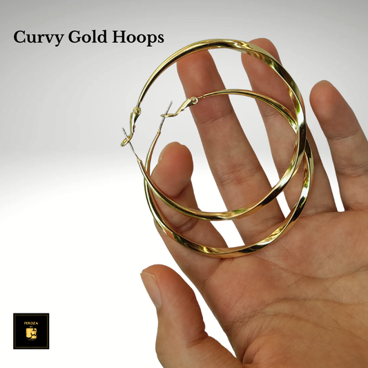 Curvy Gold Hoops