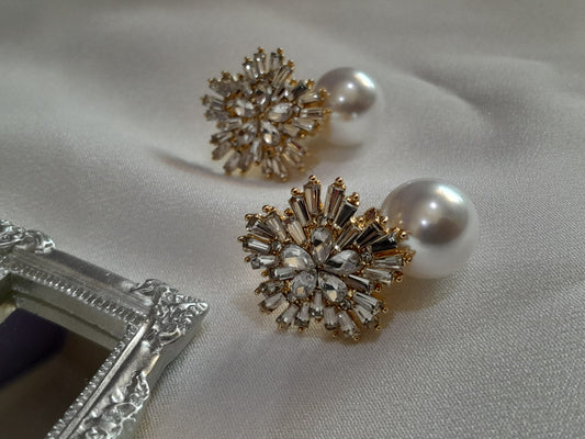Golden Snowflake Earrings