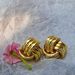 Twisted Gold Ball Earrings