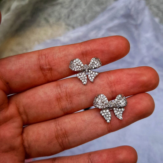 Zirconium Bow Earrings (mini)