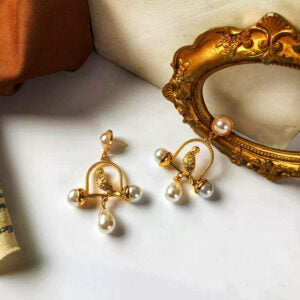 Pearl Bird Cage Earrings