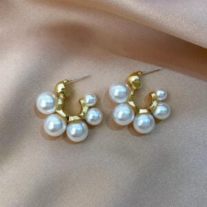Pearl Half Circle Earrings