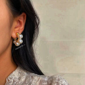Pearl Half Circle Earrings