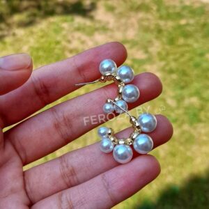 Pearl Half Circle Earrings