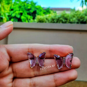 Lavender Crystal Butterfly Earrings
