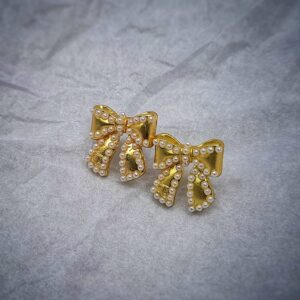 Matte Gold Bow Studs