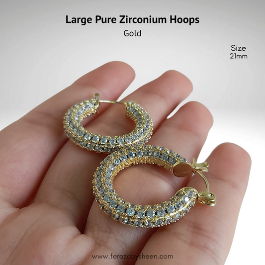 Large Pure Zirconium Hoops - Gold