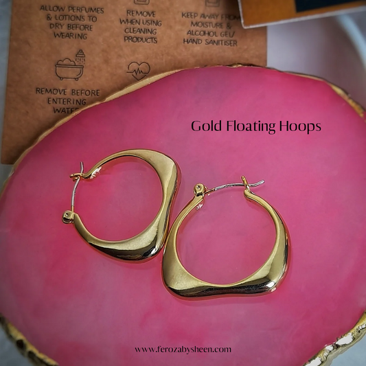 Gold Floating Hoops