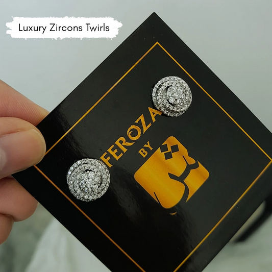 Luxury Zircons Twirls Earrings