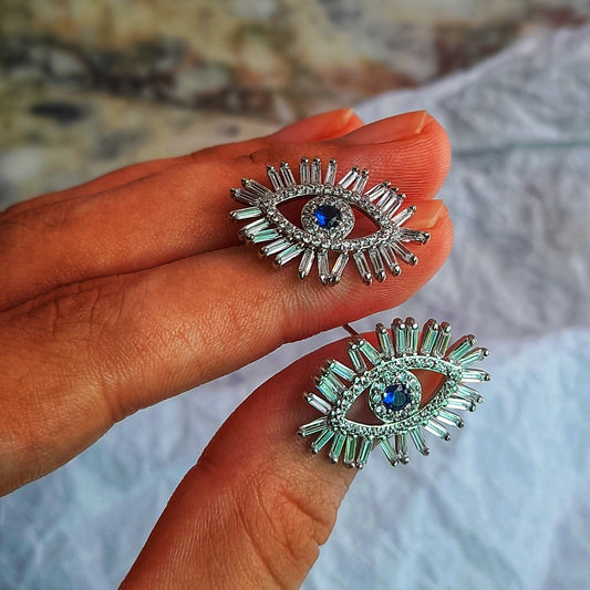Zirconium Eye Earrings