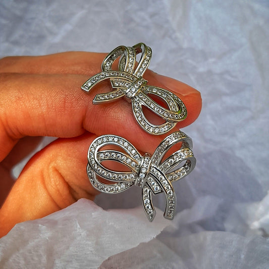 Zirconium Bow Earrings